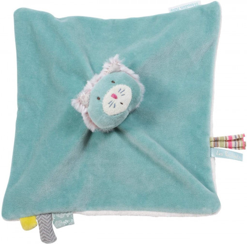 Comforter, paturica senzoriala bebe pisicuta turcoaz