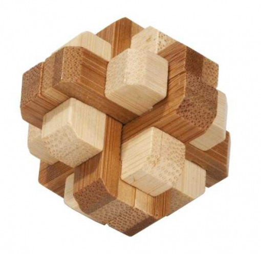 Joc logic IQ din lemn bambus in cutie metalica-4