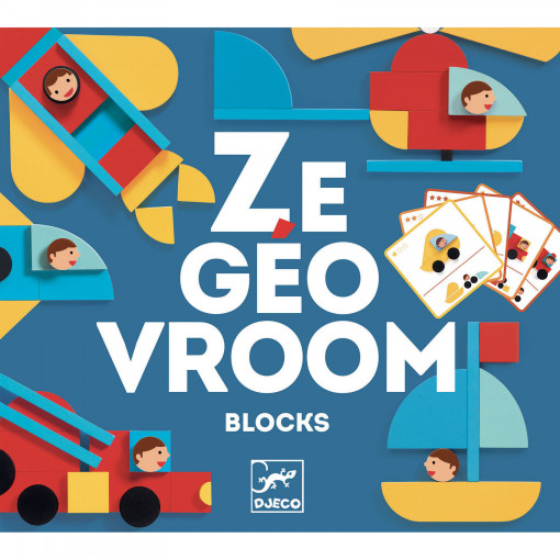 Ze GeoVroom Djeco, joc de construit cu piese geometrice