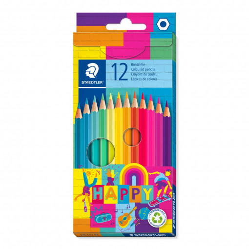 Set 12 creioane colorate Happy, Staedtler