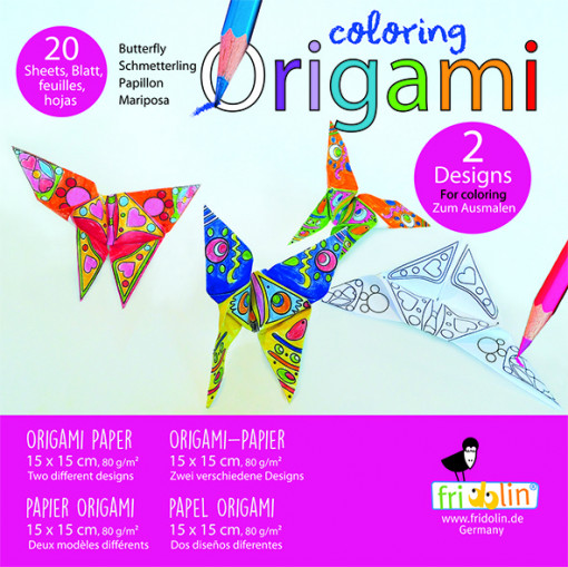 Origami Fridolin, fluturasi de colorat