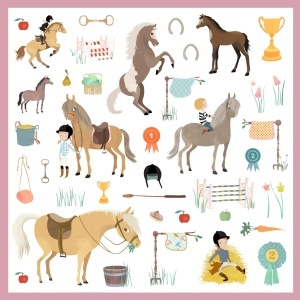 DJ08881 - Stickere ilustrate cu cai in galop si ponei, Djeco