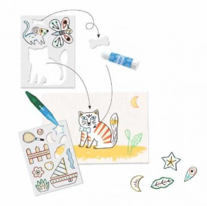 DJ08997-Colorat si lipit Animale, Djeco