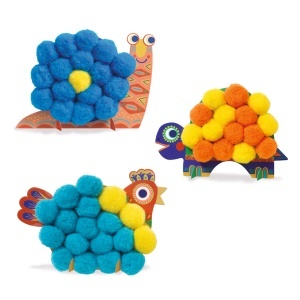 DJ09871 - Animale decorative realizate din setul Animale pufoase ,Djeco