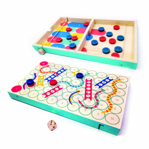 23146 Jocuri de masa 3 in 1 Sling Puck, Dexterity, Snakes & Ladders, Svoora