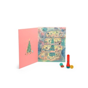 Calendar de Advent Lanterna si 24 de discuri cu povesti Big Family, Moulin Roty