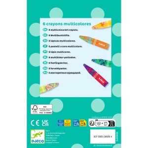 DJ09006 - Creioane pentru desen copii cu efect multicolor, Djeco