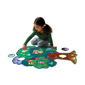 Hoot Owl Hoot, puzzle de podea în forma de copac, cu bufnite