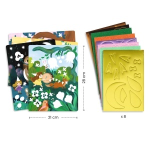 Conținut set creativ – planșe, stickere din spumă și broșură