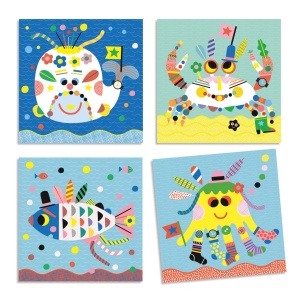 DJ08931-Joc creativ colaje amuzante Creaturi marine, Djeco