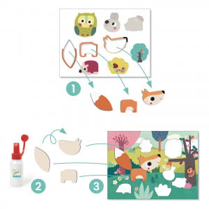 DJ09874-Atelier creativ de  colaj cu animale, Djeco