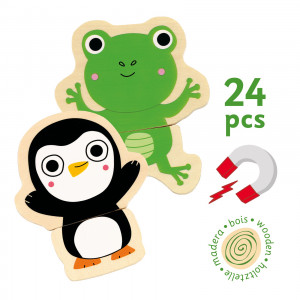 DJ03118-Joc din lemn cu magneti Animale prietenoase, Djeco
