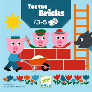 Joc cu zaruri, cu reguli simple, pentru cei mici Toc Toc Bricks, Djeco