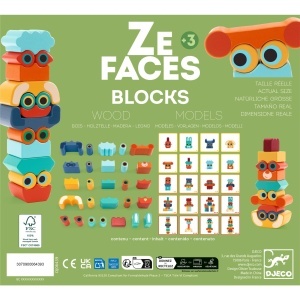 ambalaj verso joc educativ de construit Ze faces, Djeco