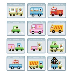 DJ03074 - Set cu 36 magneți și 6 carduri duble cu modele, Djeco