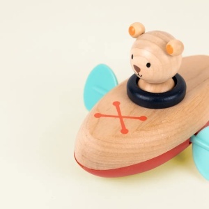 Jucărie acvatică din lemn – bărcuță ursuleț Clockwater Boat Bear