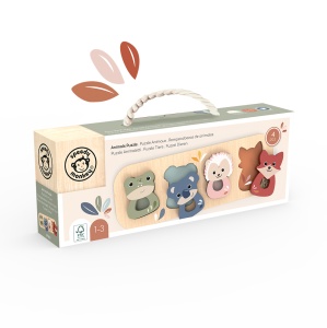 Puzzle din lemn cu animale – jucărie educativă pentru copii