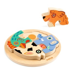 Puzzle din lemn Rondo Dog, Djeco