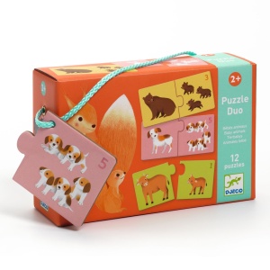DJ08197 - Baby Animals - puzzle educativ cu animale și puii lor pentru copii peste 2 ani