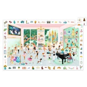 DJ07514 - Puzzle observatie 100 piese Scoala de dans, Djeco
