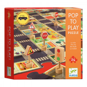 DJ07161-Puzzle oras din carton rezistent Pop to Play, Djeco