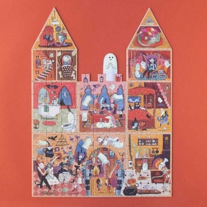 Puzzle reversibil 100 piese Castelul bantuit, Londji