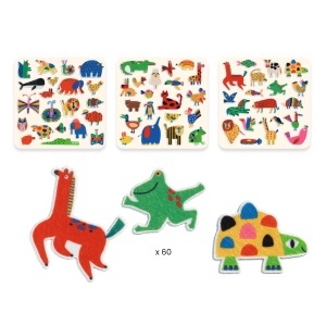 Set creativ cu 60 stickere fetru pentru motricitate fina