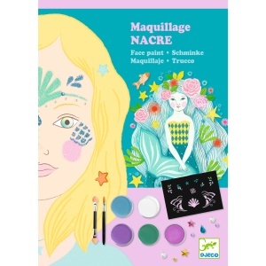 Set de face painting pentru copii cu fard metalic și strasuri