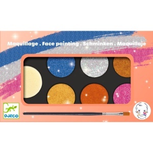 DJ09232-Set pictură facială cu 6 culori metalice, Djeco