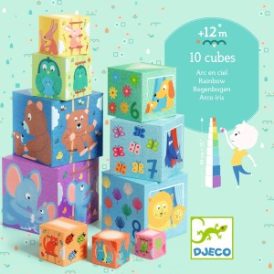 piramidă de 86 cm din cuburi din carton certificat FSC®