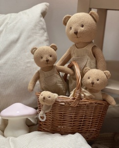 Marcel Bear Small - Ursuleț moale din bumbac organic pentru nou-născuți, prieten ideal pentru copii mici