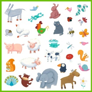 DJ08841 - 160 de stickere colorate cu tematică animală, Djeco