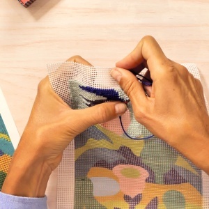 Pânză imprimată pentru broderie colorată