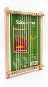 0973 - Gherghef dreptunghiular pentru tesut, cu urzeala de bumbac 