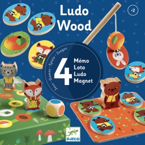 Set Djeco LudoWood - 4 jocuri într-un singur set pentru distracție și învățare