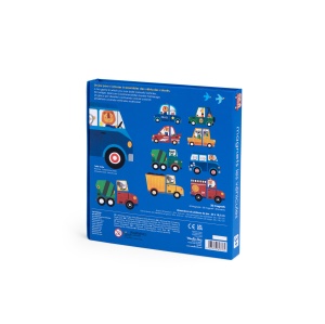 Joc magnetic vehicule Les Popipop– cutie magnetică cu 20 magneți pentru copii