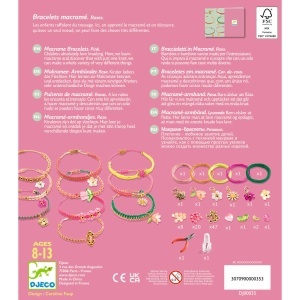 DJ00035 Kit creativ de confectionat bratari macrame cu margele si charmuri