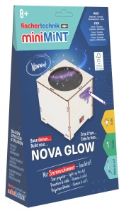 Kit STEM STEM Proiector de stele din lemn miniMINT Nova Glow, Fischertechnik