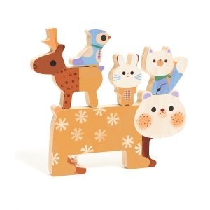 Piese animale din puzzle WoodyStack puse în picioare