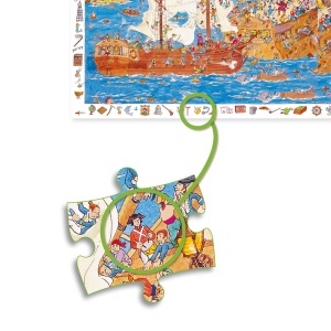 DJ07506-Puzzle observatie din 100 de piese Pirati, Djeco