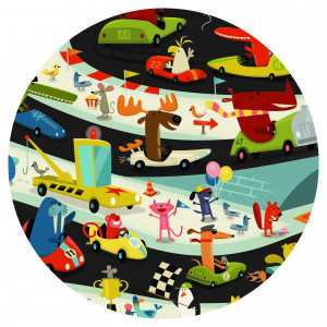 DJ07564-Puzzle observatie 54 piese Raliul masinilor, Djeco 