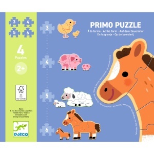 Puzzle educativ din carton FSC® pentru copii 2 ani