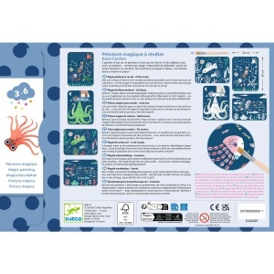 DJ00097 Set Pictură magică cu apă Djeco – 4 planșe creative pentru copii 