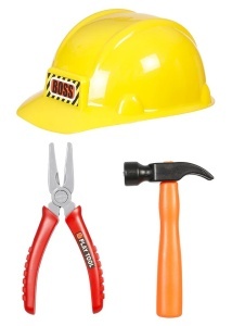 Set joacă rol muncitor construcții copii Souza cască și unelte incluse