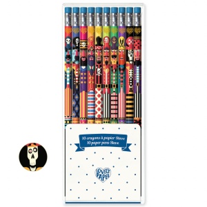 DD03752--10 creioane preascutite cu mina HB premium si radiera Steve, Djeco
