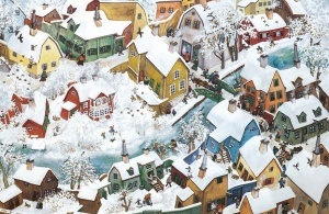 Carte cu ilustratii pentru copii cu tematica de iarna si sarbatori de iarna