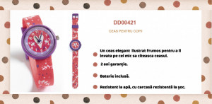 DD00421-Ceas de mana penru fete rezistent la soc, Djeco