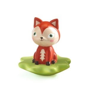 Figurine colorate din plastic – vulpe și bufniță