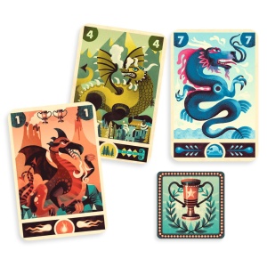 DJ05081- Joc educativ 2 jucători Puterea dragonului cărți din carton FSC, Djeco