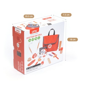 UM_1346 -  Joc de rol cu accesorii de doctor din lemn,  Umu Toys